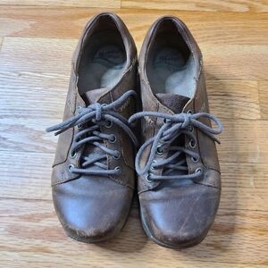Dansko 6.5-7 Brown Leather Oxford Lace Up Confort Shoes